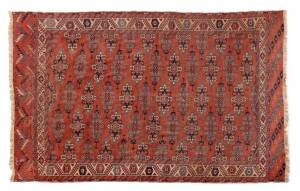 RUG: Handwoven tribal rug most likely from Caucasus region, early 20th century. 270 x 210cm