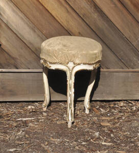 A white painted Louis XV-style stool