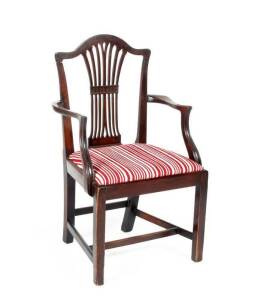 Georgian mahogany Hepplewhite carver chair, late 18th century.