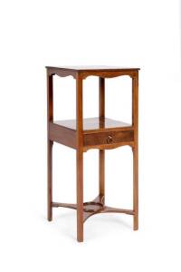 Gentlemen's wash stand. Georgian late 18th - early 19th century, with single drawer in walnut. Height 76cm, width 33cm, depth 32.5cm