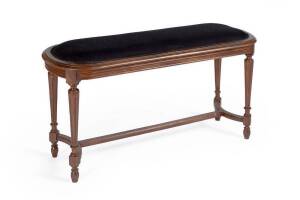 French walnut bay window seat, late 19th century. Height 53cm, width 100cm, depth 38cm