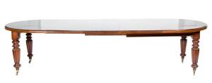 Victorian mahogany extension dining table & 10 balloon back dining chairs, Height 73cm, width 125cm, length 160-315cm. Provenance: Corio Villa Geelong
