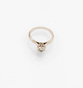 A solitaire diamond ring. A.C.W .82 carat. Platinum.