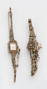 Two marcasite wristwatches.