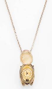 A pendant watch on chain by The St.James House Co. of London. Sterling silver.&nbsp;