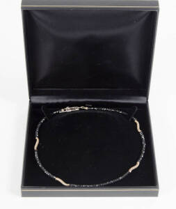 &nbsp;A silver and gemstone necklace, by Carolyn Roberts. Boxed.