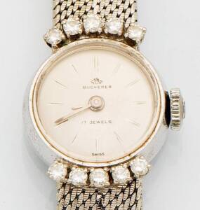 A Lady's wristwatch, by Bucherer. Manual. 18ct white gold.&nbsp;