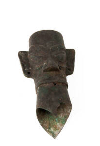 An archaistic Chinese figural stylised bronze sculpture, 27cm high