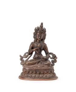 Tibetan bronze budda statue, late 19th century. 15cm.