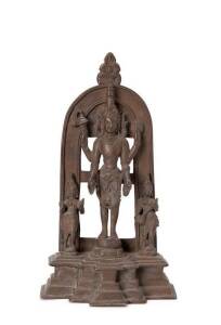 Indian deity copper figure group, early 20th century. 29cm.