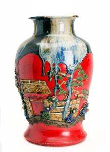 Samida Gawa Japanese pottery vase, early 20th century. 46cm
