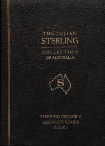Balance of the KGV Heads collection housed in Julian Sterling's personalized black gold blocked binders. From singles to imprint blocks, all watermarks from &frac12;d to 1/4, some duplication, some perforated OS, etc. 825+