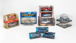 CORVETTES: 1:43 models by Vitesse (6) in original boxes; and by Burago (7) in original boxes; also several similar by other makers. (Total: 20 cars).