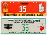 A bonnet from an EH Holden which the vendor competed in the RedEx Bash around Australia and New Zealand.&nbsp; Hand panted with a map of Australia and &lsquo;Bash&rsquo; listing. Together with two pair of Varity Club of Australia entrants number plates from 1996 and 2006 - 2