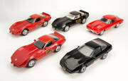 A collection of Jim Beam Corvette decanters; 3 with original contents and 3 with original boxes. (9, various models: 3 black, 3 red, 2 yellow, 1 white). - 2