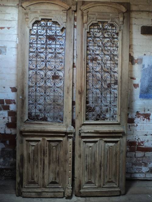 Pair of French cast iron doors