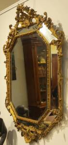 MIRROR: French 19th century ornate gilt framed mirror. 138 x 97cm