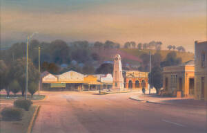 KENNETH WILLIAM DAVID JACK (1924-2006), The Town Centre, Goomeri QLD 1999, watercolour, signed and dated 'KENNETH JACK 1999' lower left, 31.5 x 49.5 cm&nbsp;