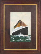 TITANIC, original painting by A.H.D., window mounted, framed & glazed, overall 44x58cm.