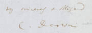 CHARLES DARWIN: manuscript letter to W.B. Carpenter concerning South American rock specimens, 25th December 1844DARWIN, Charles R. (1809-1882) This important letter forms a crucial part of the correspondence between Charles Darwin and the invertebrate zoo