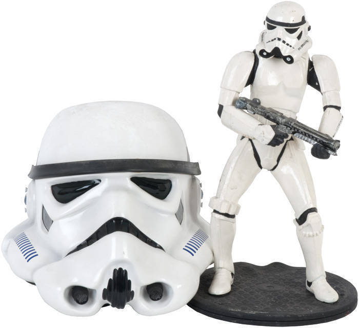 STAR WARS: Storm Trooper - Full size helmet, handcrafted and produced in fibreglass, and 1/4 scale storm trooper figure(45cm)