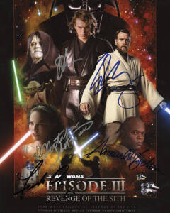 STAR WARS: AUTOGRAPHS: Collection of autographs from the prequal film series features: Ewan Mcgregor, Liam Neeson, Natalie Portman, Samual L Jackson, Hayden Christensen, Frank Oz and more (totals 45 signatures).