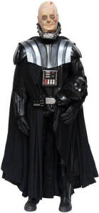 STAR WARS: DARTH VADER - Lifesize model created by artist Paul Sullivan, includes a revealed face open helmut and latex facemask together with a Rubies full head mask (still in box) giving two options for display. (180 x 65cm)