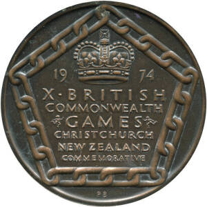 1974 COMMONWEALTH GAMES IN CHRISTCHURCH, Participation Medal, 63mm diameter, fine condition.