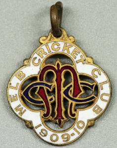 MELBOURNE CRICKET CLUB, 1909-10 membership badge, made by Stokes, No.249.