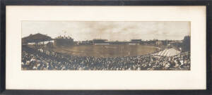 1911-12 ENGLAND TOUR TO AUSTRALIA: Panoramic photograph titled "Second Test Match, 1911-12, Melbourne Cricket Ground", window mounted, framed & glazed, overall 69x31cm.