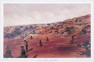 GALLIPOLI: Prints (10) "Cricket upon Shell Green, Gallipoli 1915" by Dave Thomas (2003), each signed by the artist, size 61x42cm.