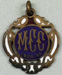 MELBOURNE CRICKET CLUB, 1920-21 membership badge, made by C.Bentley, No.2319.