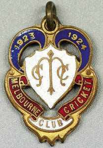 MELBOURNE CRICKET CLUB, 1923-24 membership badge, made by C.Bentley, No.676.