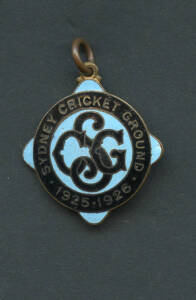 SYDNEY CRICKET GROUND, 1925-26 membership badge, made by Amor, No.1560.