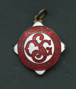 SYDNEY CRICKET GROUND, 1926-27 membership badge, made by Amor, No.1868.