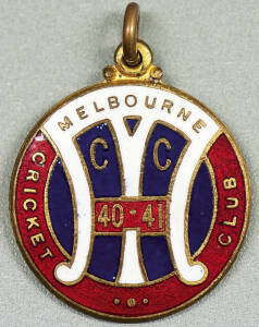 MELBOURNE CRICKET CLUB, membership badges for 1940-41, 1941-42, 1946-47, 1947-48, 1948-49 & 1949-50.