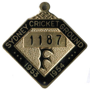 SYDNEY CRICKET GROUND, membership badges (22) for 1940-41, 1947-48, 1949-50, 1951-52, 1953-54, 1959-60, 1960-61, 1961-62, 1962-63, 1963-64, 1964-65, 1965-66, 1967-68, 1969-70, 1970-71, 1972-73, 1973-74, 1974-75, 1975-76, 1976-77 (100 Years), 1978-79 & 197