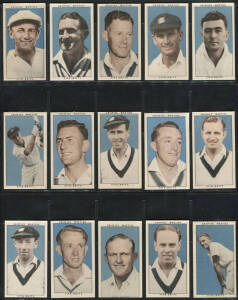 1948 Nabisco (Crispies, Weeties, Vita-Brits) "Leading Cricketers", complete set [32], noted Don Bradman, Arthur Morris & Lindsay Hassett; plus error card No.27 P.Ridings with back printed for No.6 R.Craig. G/VG.