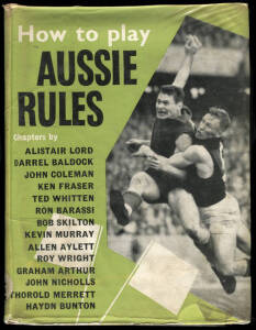 FOOTBALL BOOKS, noted "How to Play Aussie Rules" edited by Wordley [Melbourne, 1960]; "The VFL Hall of Fame" by Hobbs & Sheahan [Melbourne, 1981]; "The Zebra Story - A History of the Sandringham Football Club 1929-1985" by Hubbard [Melbourne, 1986]; also 