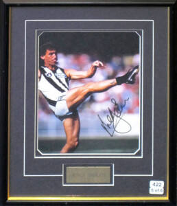 COLLINGWOOD: Signed photographs - Max Richardson, Wayne Richardson, Peter Daicos, Chris Tarrant, Andrew Ktakouer & The Rocca Brothers, all framed & glazed, various sizes.