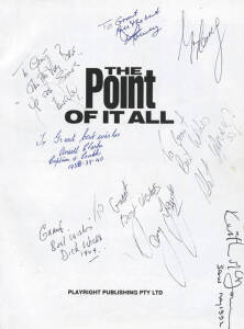 ST.KILDA: "The Point Of It All - The Story of St.Kilda Football Club" by Feldmann & Holmesby [Melbourne, 1992], with 8 signatures including Robert Harvey, Trevor Barker & Ansell Clark; plus "Heroes With Haloes - St.Kilda's One Hundred Greatest" by Holmesb