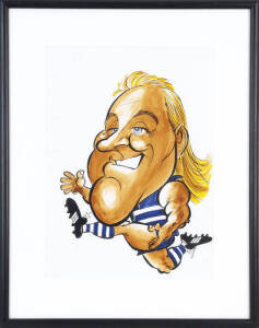 GARY ABLETT SR/WEG ARTWORK: Original artwork of Gary Ablett Sr, window mounted, framed & glazed, overall 55x70cm.