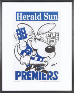 NORTH MELBOURNE: 1998 losing Weg poster, window mounted, framed & glazed, overall 66x82cm. G/VG condition. Scarce.