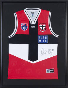 ROBERT HARVEY (St.Kilda), signature on 1999-2001 St.Kilda football jumper, framed & glazed, overall 73x96cm.