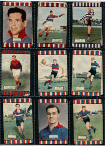 1954-55 Coles "Victorian Footballers", comprising Series 1 [4/56]; Series 2 [6/56 + 3 spares]; Series 3 [12/56 + 2 spares]. Fair/G.