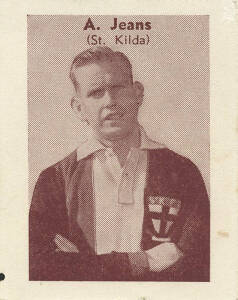 1958 Jonco Football Shorts "Victorian Footballers" No.10 Allan Jeans (St.Kilda). Fair/G condition.