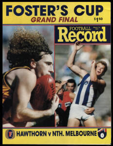 1990-2008 "Football Record"s for AFL Pre-Season Competition (Fosters Cup/ Ansett Cup/ Wizard Cup/ NAB Cup), includes complete run of Grand Finals 1991-2008; matches in South Africa & NZ. Mainly G/VG condition.