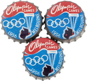 Bottle Tops (12), each with "Olympic Games/ (Olympic rings & torch)/1956 Melbourne".