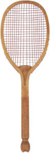 FISHTAIL TENNIS RACQUET, "The MSD, Manufactured For Melbourne Sports Depot". G/VG condition.