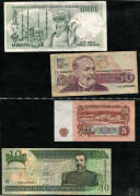 Album of world banknotes from Africa, Asia, Europe, Middle East, South America and USA. All sorts incl. earlier issues and higher denominations. Mixed condition. - 4